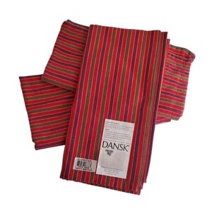 3 Dansk Striped Cloth Napkins